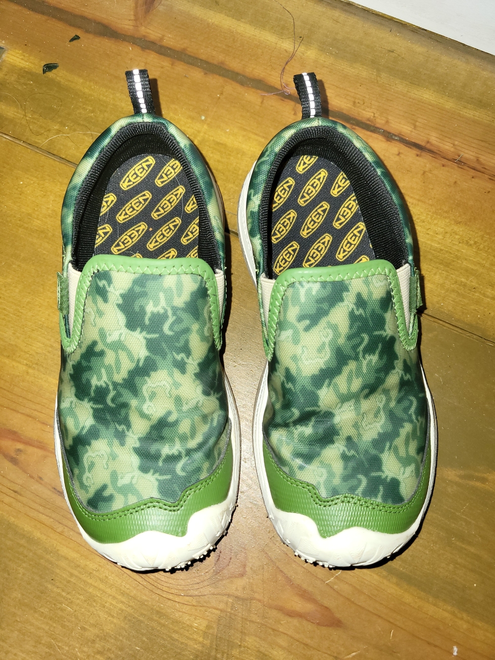 KEEN Kids' Slip-On Camo Shoes in Green